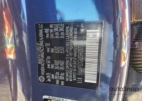 2025 Hyundai Santa Fe Calligraphy z USA, uszkodzony, nr VIN 5NMP5DGL7SH120727